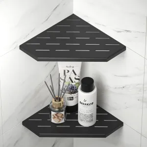 10'' Corner Bathroom Shelf, 304 Stainless Steel Pentagonal Recessed Shelf, Grout in Shower Shelf for Tiled Wall