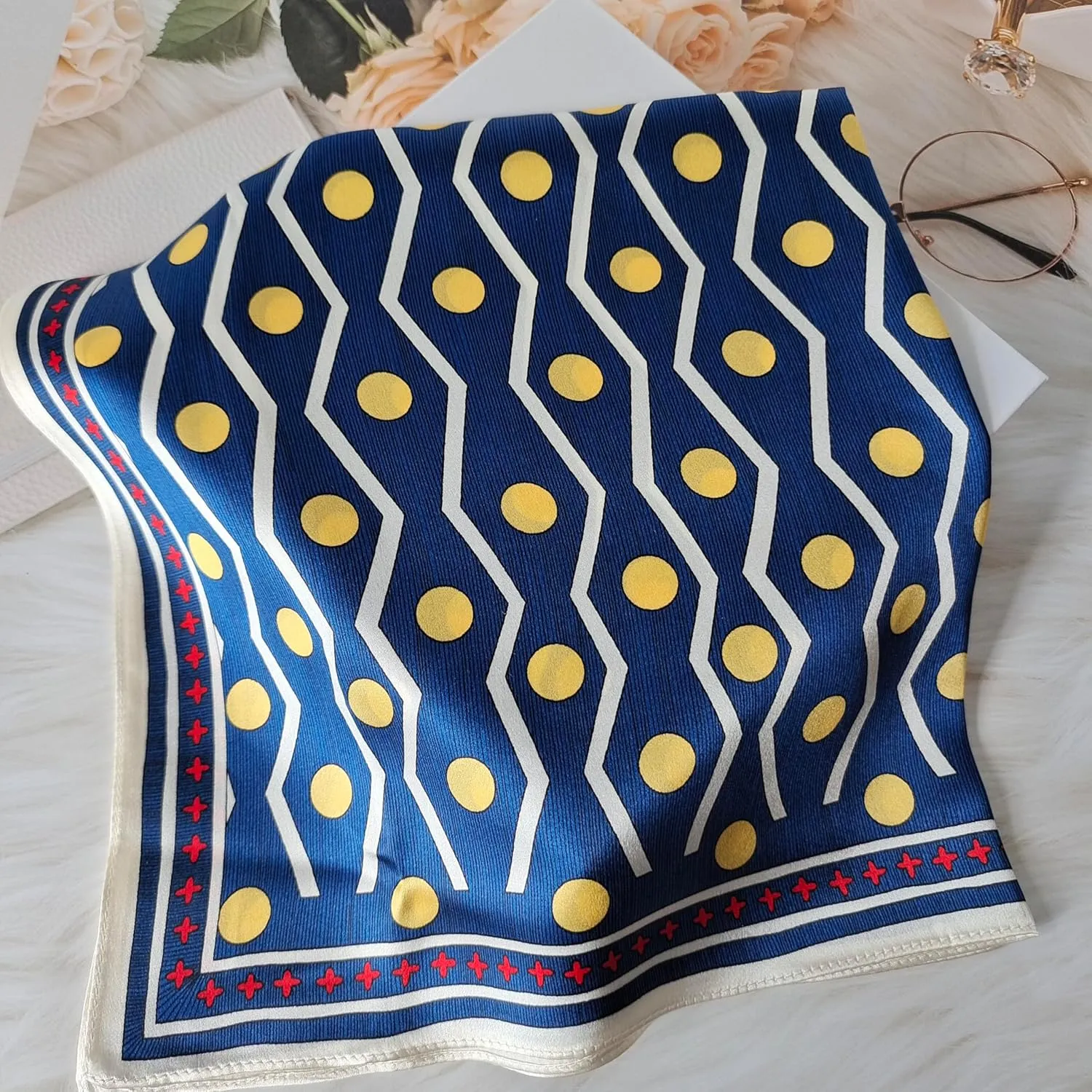 100% Mulberry Square Silk Scarf - Neckerchief Headscarf Gift Packed - 21" x 21"