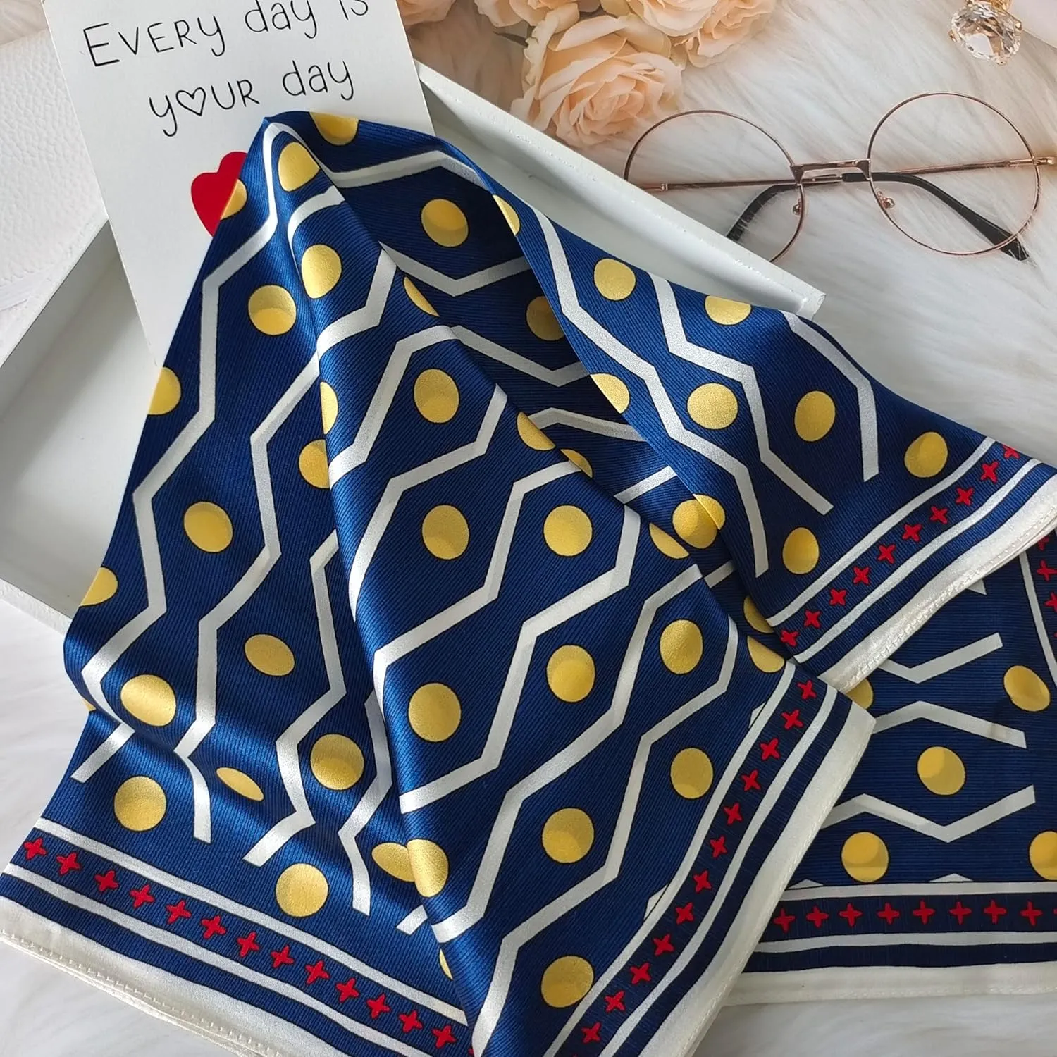 100% Mulberry Square Silk Scarf - Neckerchief Headscarf Gift Packed - 21" x 21"
