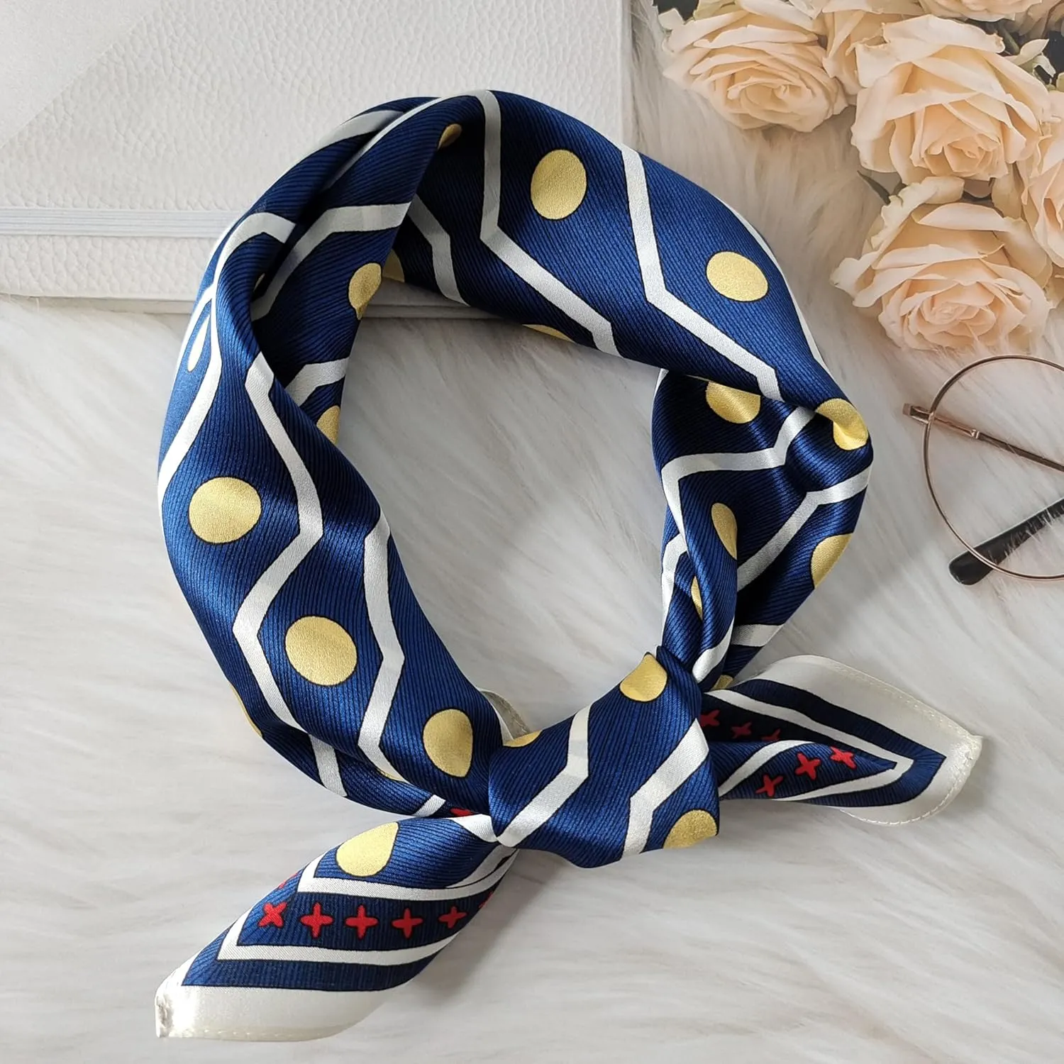 100% Mulberry Square Silk Scarf - Neckerchief Headscarf Gift Packed - 21" x 21"