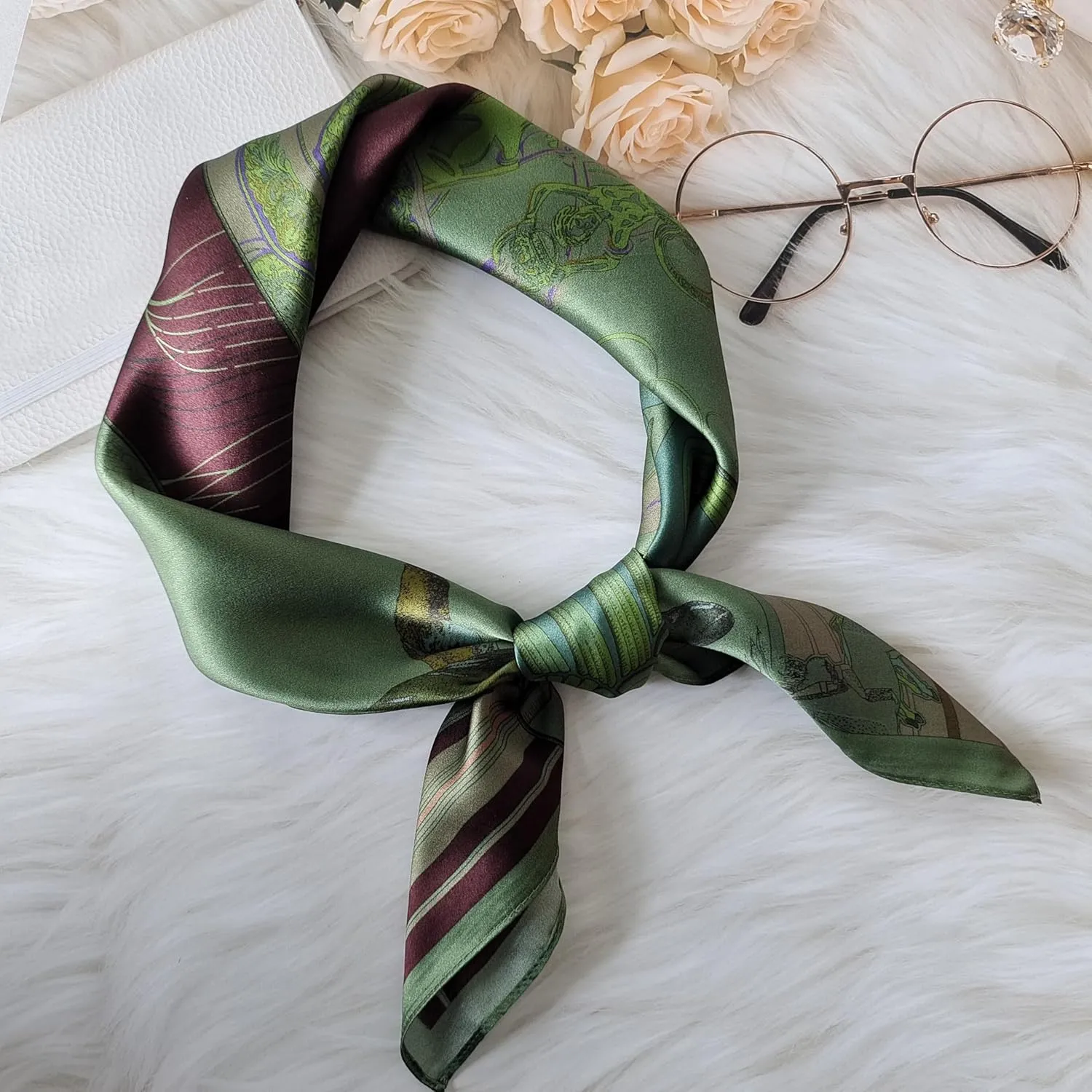 100% Mulberry Square Silk Scarf - Neckerchief Headscarf Gift Packed - 27" x 27"