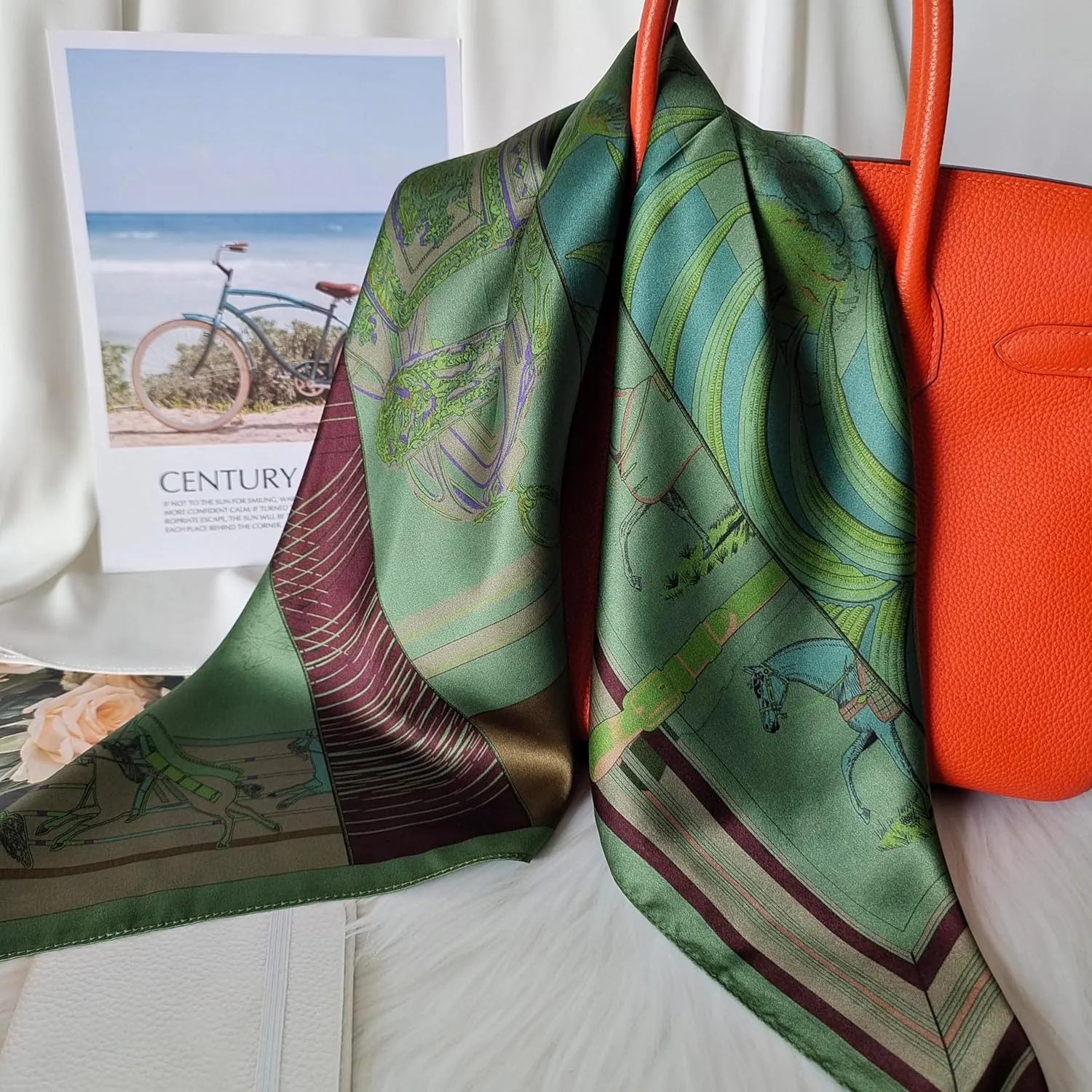 100% Mulberry Square Silk Scarf - Neckerchief Headscarf Gift Packed - 27" x 27"