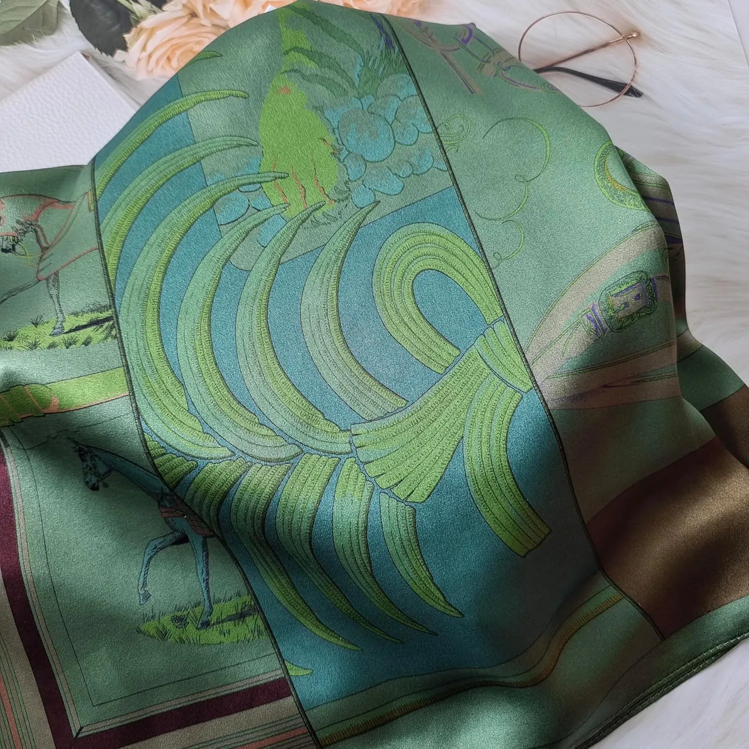 100% Mulberry Square Silk Scarf - Neckerchief Headscarf Gift Packed - 27" x 27"