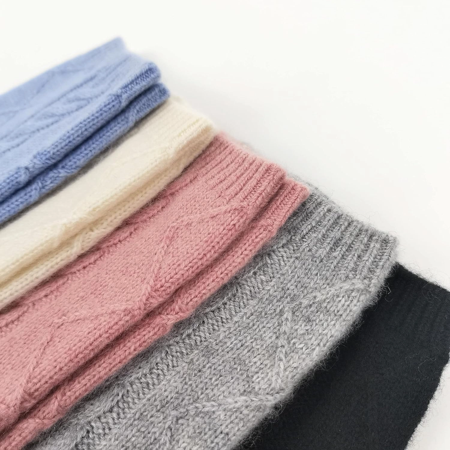 100% Pure Cashmere Women's Sleep Socks, 3-Ply Ultra Soft Cozy Cable Knit, Luxury Bed Socks for Warmth, Comfort, and Lounging