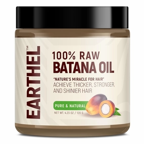 100% Pure Raw Batana Oil from Honduras, 4.23 oz/120 g - Boosts Hair Growth, Reduces Hair Loss, Repairs & Strengthens Hair, Adds Thickness - Premium Nourishing Scalp & Hair Oil for Men & Women