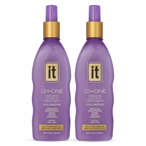 12-in-One Volumizing Amazing Leave-In Hair Treatment – 2 Pack - Infused with Keratin, Avocado, and Whole Wheat to Strengthen and Add Volume - Conditioner Spray to Protect Dry and Damaged Hair – IT 12-in-One