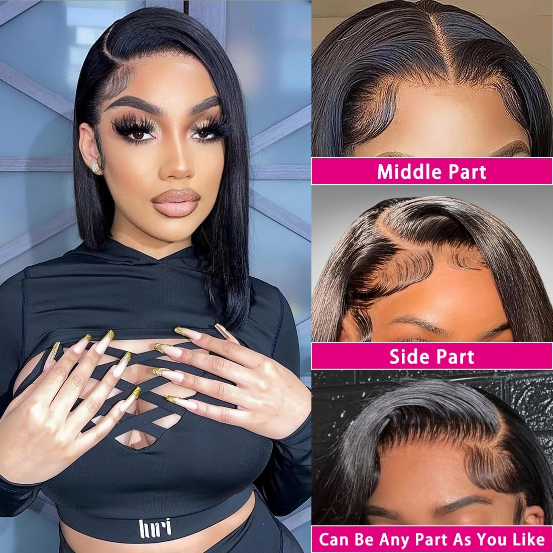 12 Inch Bob Wig Human Hair 13x4 Lace Front Wigs Human Hair Pre Plucked Straight HD Lace Front Wig Short Glueless Wigs Lace Frontal 180 Density Short Wigs for Black Women Bob Wig Natural Color