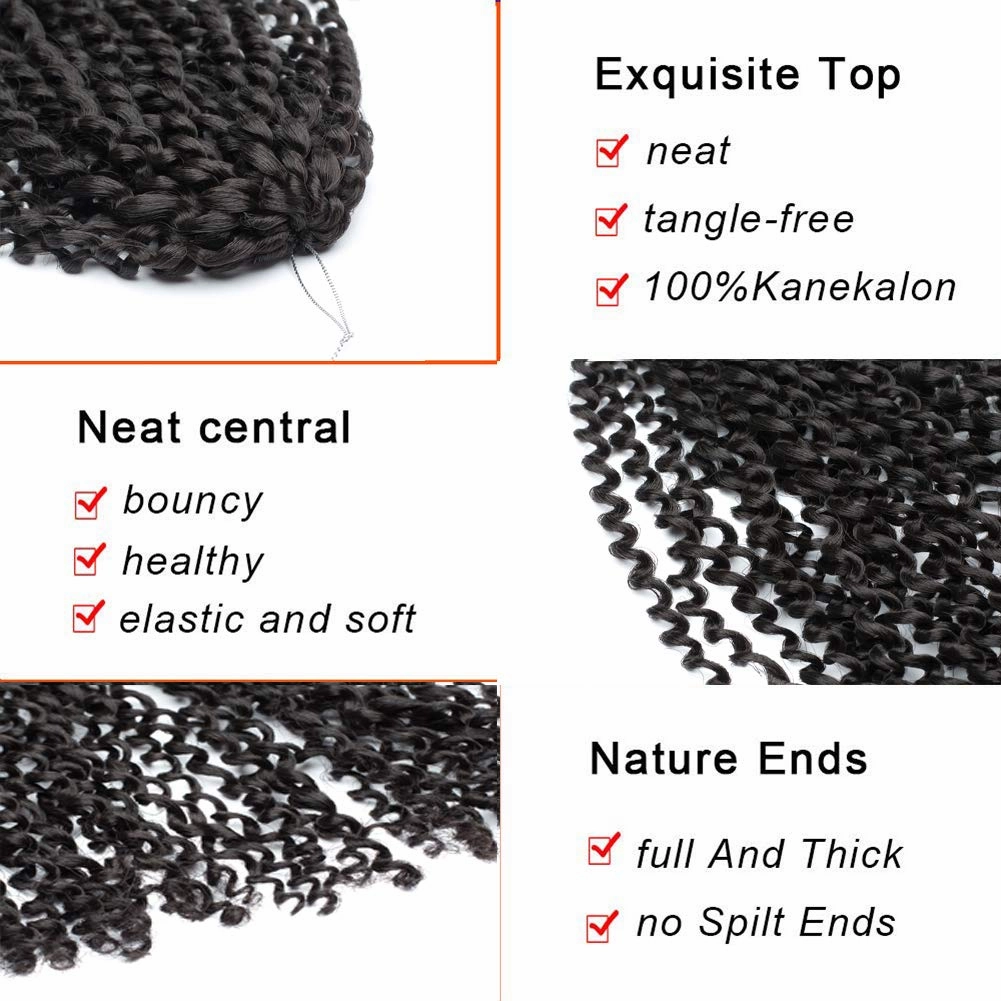 12 Inch Passion Twist Hair Water Wave Crochet Braids for Black Women 6 Packs Short Bohemian Curly Hair for Passion Butterfly Twist Crochet Hair(12 Inch, 4#)