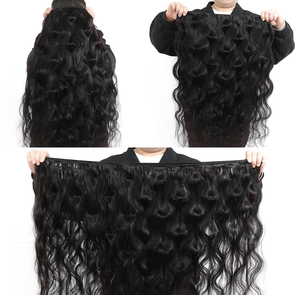 15A Raw Human Hair Bundles Body Wave Human Hair,Triple Lifespan Indian Virgin Hair,No Tangle Shedding,Multiple Washes Keep Texture Silky Soft (3 Bundles Natural Color, 20 20 20 Inch)
