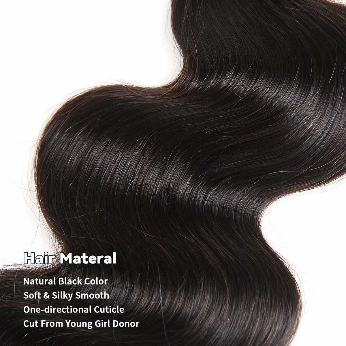 15A Raw Human Hair Bundles Body Wave Human Hair,Triple Lifespan Indian Virgin Hair,No Tangle Shedding,Multiple Washes Keep Texture Silky Soft (1 Bundle Natural Color, 14 Inch)