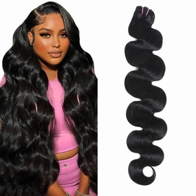 15A Raw Human Hair Bundles Body Wave Human Hair,Triple Lifespan Indian Virgin Hair,No Tangle Shedding,Multiple Washes Keep Texture Silky Soft (1 Bundle Natural Color, 14 Inch)