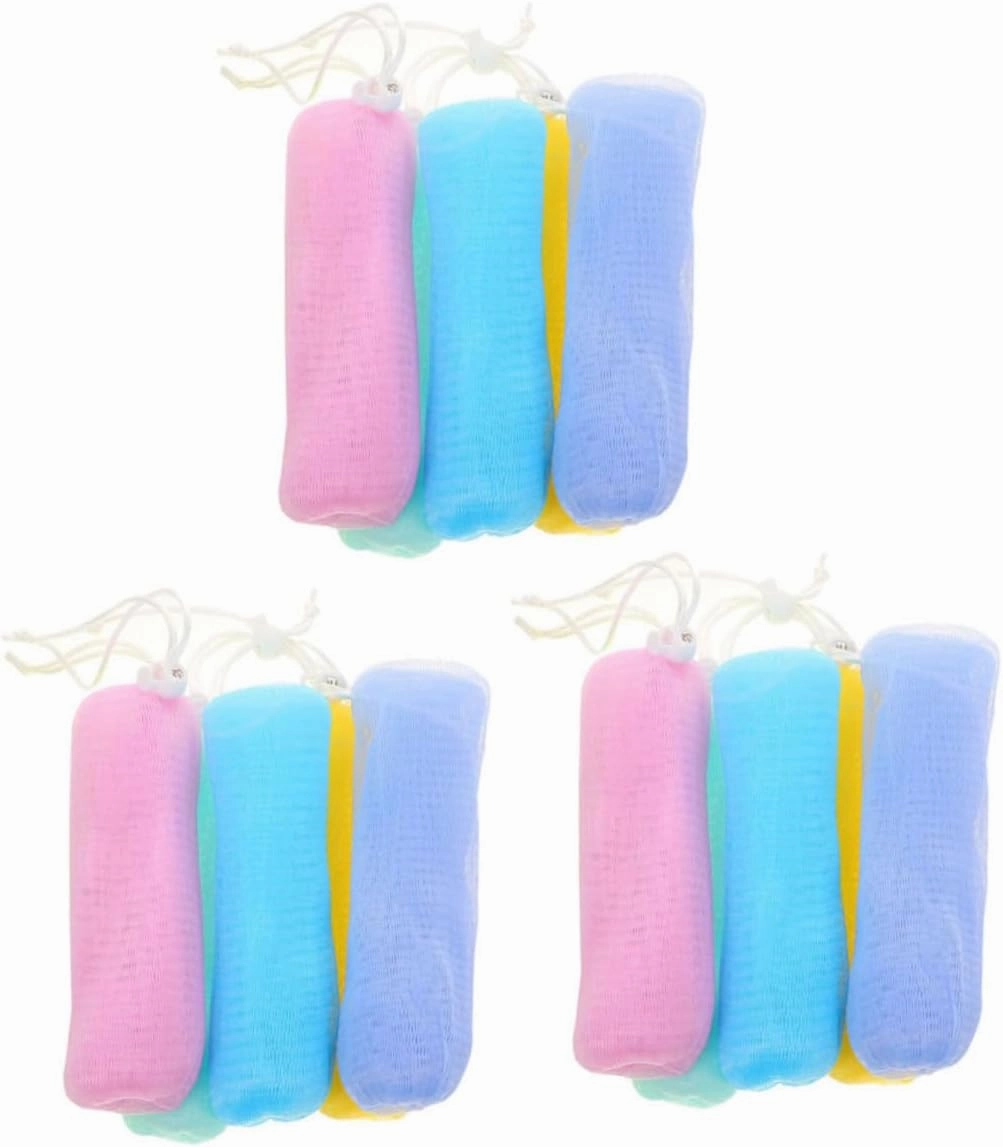 15pcs Exfoliating Soap Pouches Bathing Supply Foaming Nets for Bar Soap for Rough Dry Skin and Massage Random Colors Included