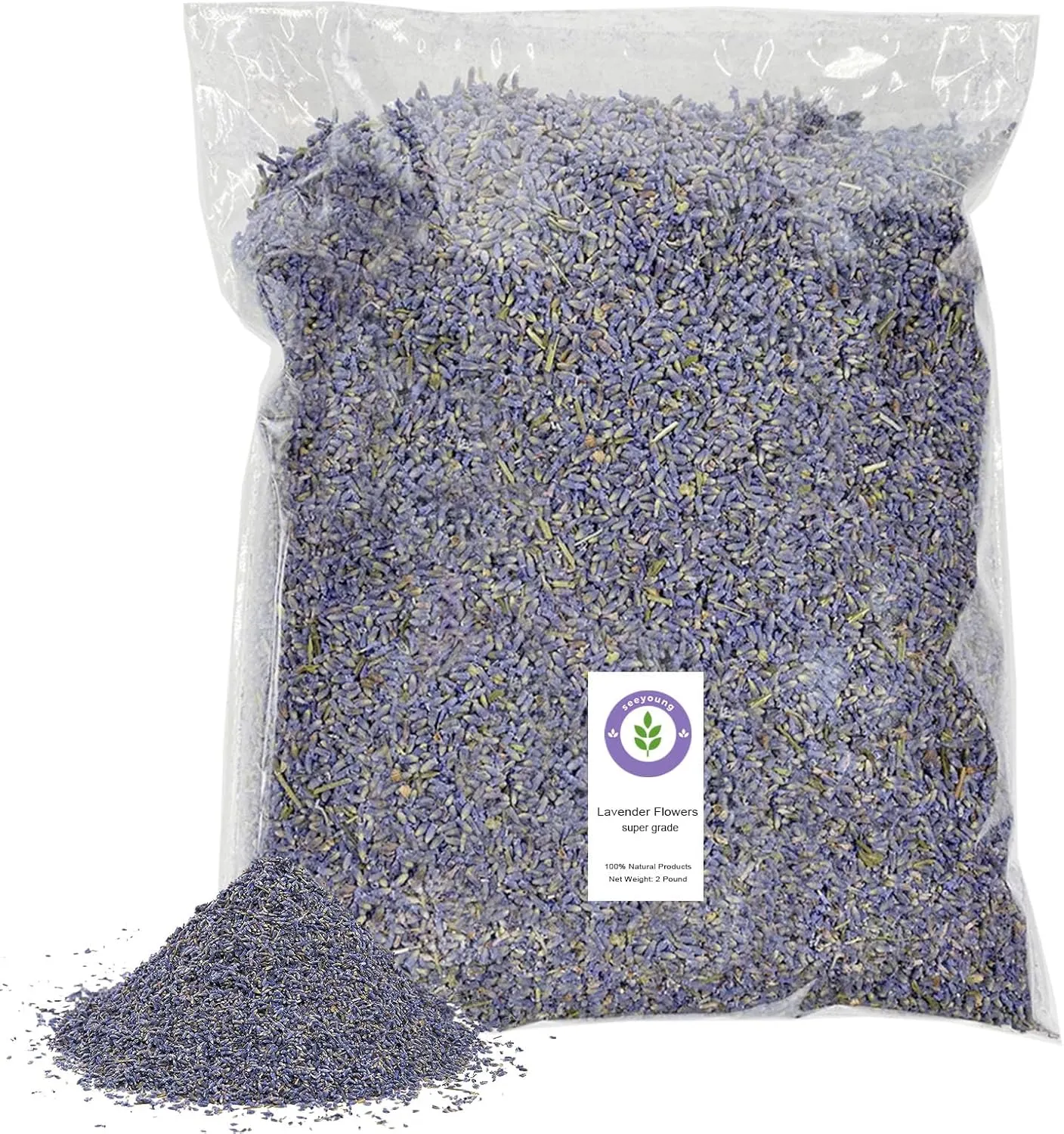 2 Pound Dried Lavender Bluk, Dried Lavender Flowers and Buds, for DIY Soaps, Candles,Home Fragrance Sachets (2 Pound)