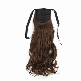 22 Inch Synthetic Ponytailtails Bandage Hair Piece Long Wavy Hair Extensions Heat Resistant Fiber Hairpieces 8 22IN