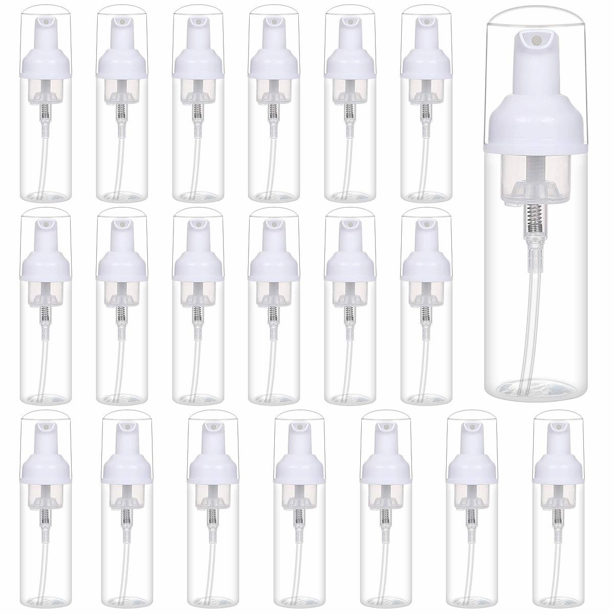 24 PCS Foam Pump Bottle Dispenser Refillable 2oz/60ml Empty Travel Size Foam Bottle for Lash Shampoo Hand Soap Shampoo Lash Cleanser Packaging Liquid Cleaning