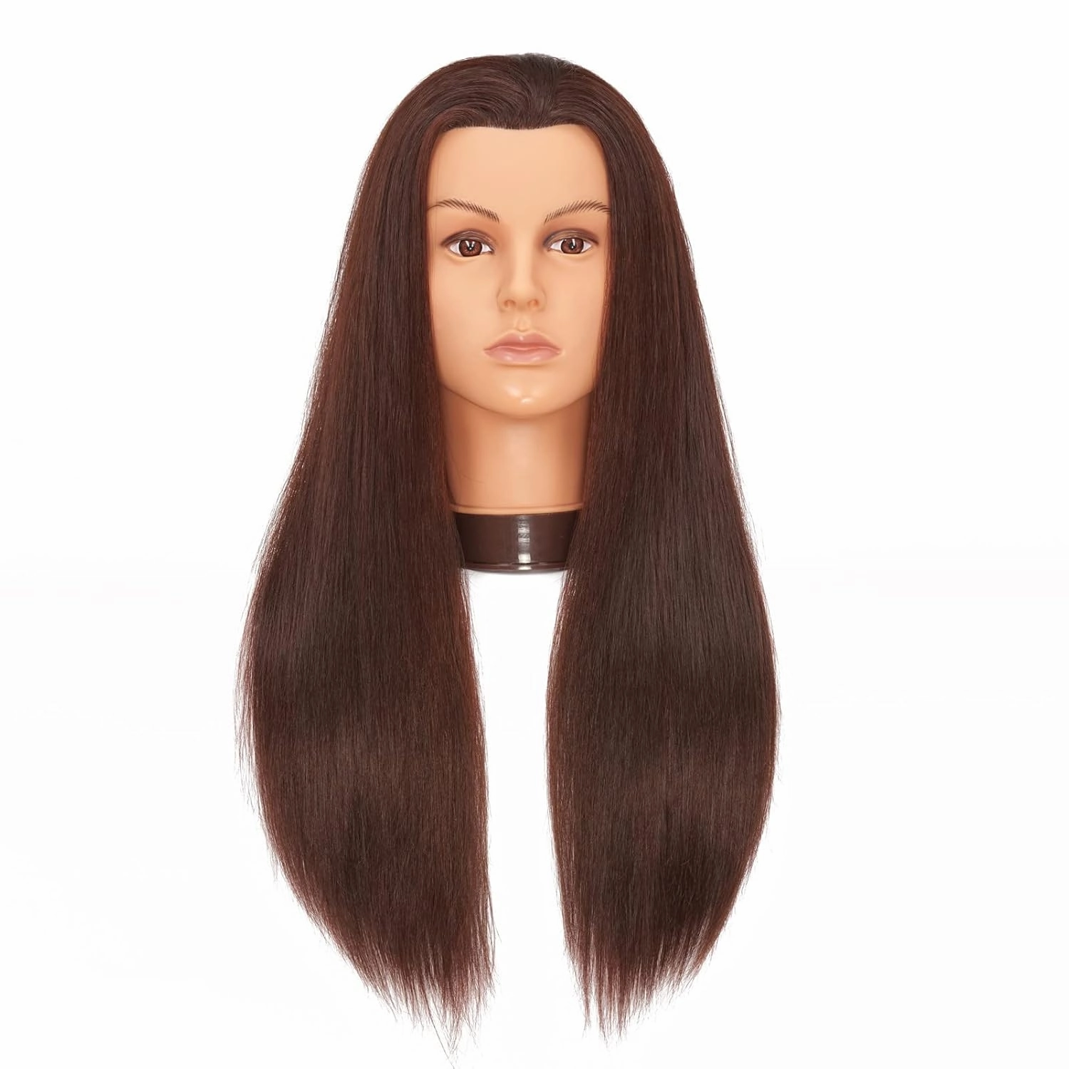 26-28'' Mannequin Head Yaki Synthetic Fiber Hair Styling Training Head Dolls for Cosmetology Manikin Maniquins Practice Head with Stand (9926LB0420)