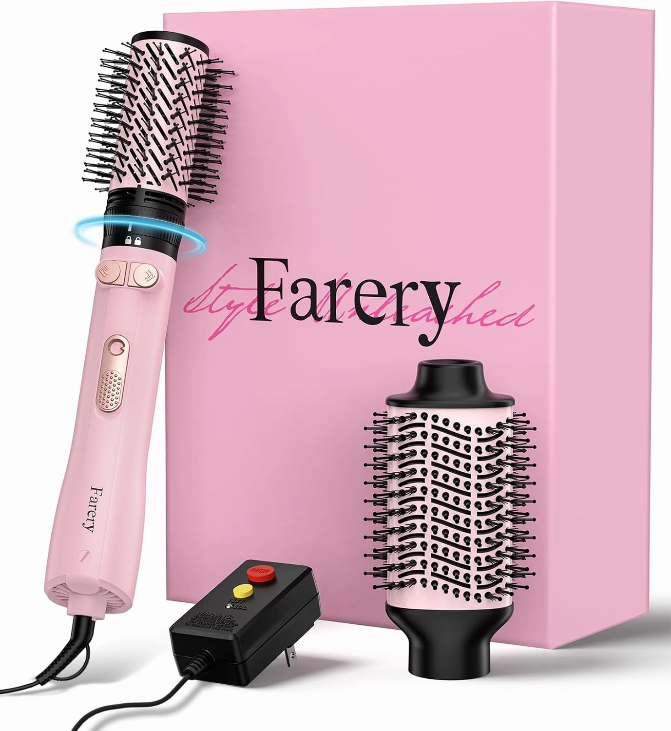 2-in-1 Blow Dryer Brush Set for Frizz-Free Blowout | 2-inch Rotating Hair Dryer Brush & 3-inch Hot Air Brush with Oval Barrel | 1000W for Fast Drying, Straightening, Volumizing & Smoothing