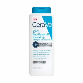 2 in 1 Hydrating anti Dandruff Shampoo and Conditioner, 1% Pyrithione Zinc Dandruff Treatment, Color Safe & Sulfate Free Shampoo and Conditioner, Helps Eliminate Dandruff & Relieve Itchy Scalp