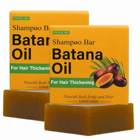 2 Pcs Batana Oil Solid Shampoo and Conditioner Bar, Botana Oil Natural Formula Nourish Scalp, pH Balanced for Man & Woman All Hair Types Growth, Enhance Hair Thickness, Reduce Hair Loss Soap