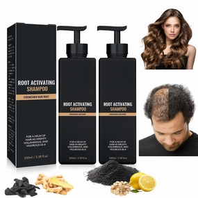 2PCS Root Activator Shampoo, Hair Growth Root Activator Shampoo,Nourishing Long Lasting Hair Care For Darker & Thicker Hair,Natural Hair Regrowth Shampoos For Men Women
