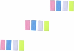 3sets Body Scrub Bath Towel Long Nylon Exfoliating Cloth Yellow/White/Blue/Pink for Men Women 4pcs*3