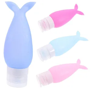 4Pcs Silicone Travel Bottles Leak Squeeze Containers for Shampoo and Lotion Multi Color Refillable Storage Bottles for Toiletries and Travel Essentials