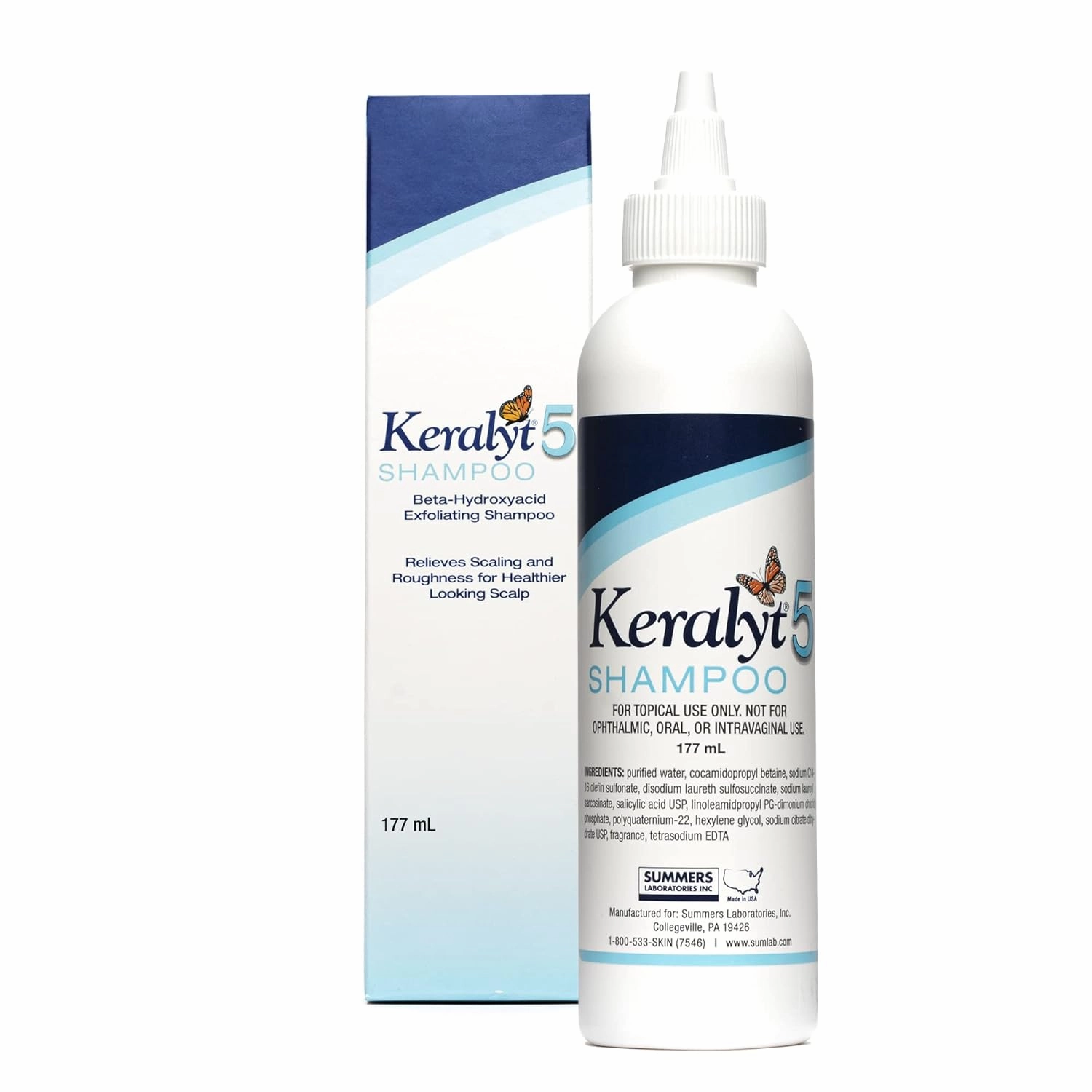 5 Anti-Dandruff Shampoo - Max Strength 5% Salicylic Acid Scalp Build-Up Clearing - Promotes Relief from Dandruff, Psoriasis, Seborrheic Dermatitis, Dryness, and Itchiness, 177 milliliters