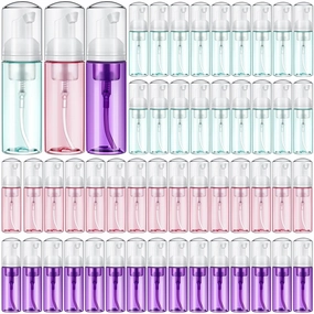 60 Pcs Foam Pump Bottle 2 Oz/60ml Travel Size Foaming Dispenser for Hand Soap Mousse Lash Shampoo Bottles Clear Plastic Refillable Pump Containers Face Wash Skin Care
