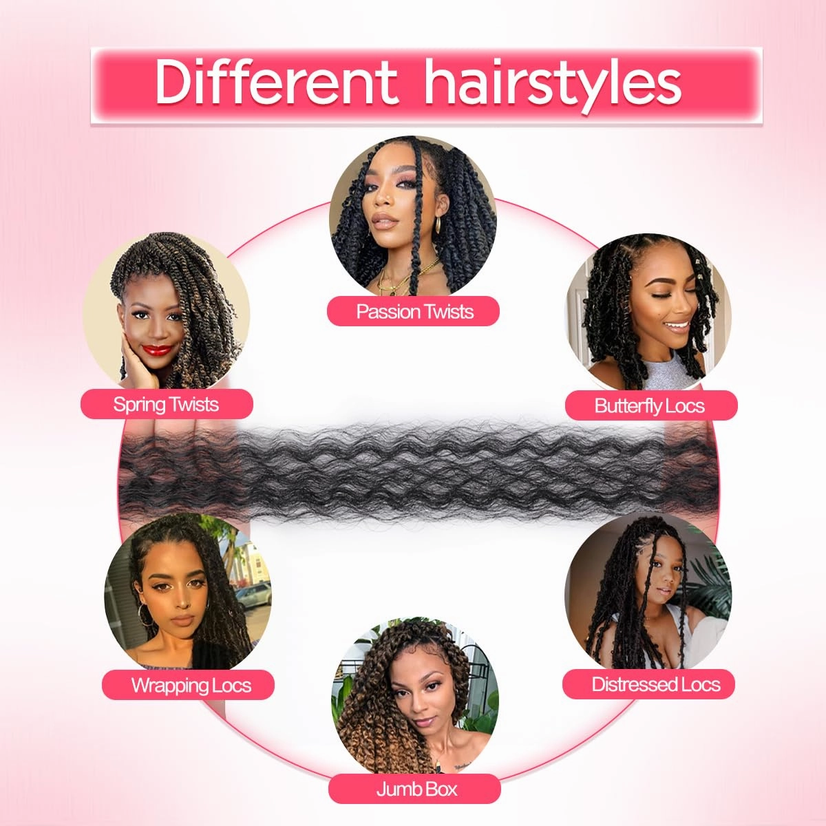 8 Packs Pre Separated Spring Twist Hair 12 Inch Short Spring Twist Hair Soft Locs Natural Black Marley Twist Braiding Hair Synthetic Hair Extensions(12 Inch,8Pack,#1B)