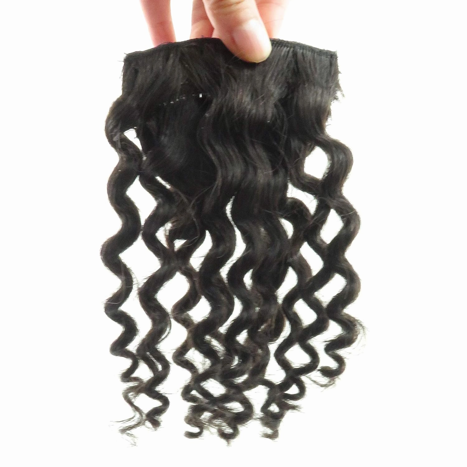 8" Clip on Jerry Curly Hair Bangs Extension 23g Afro Fluffy Clip in Topper 100% Human Hair Front Fringe Hair Pieces 14# Dark Golden Blonde