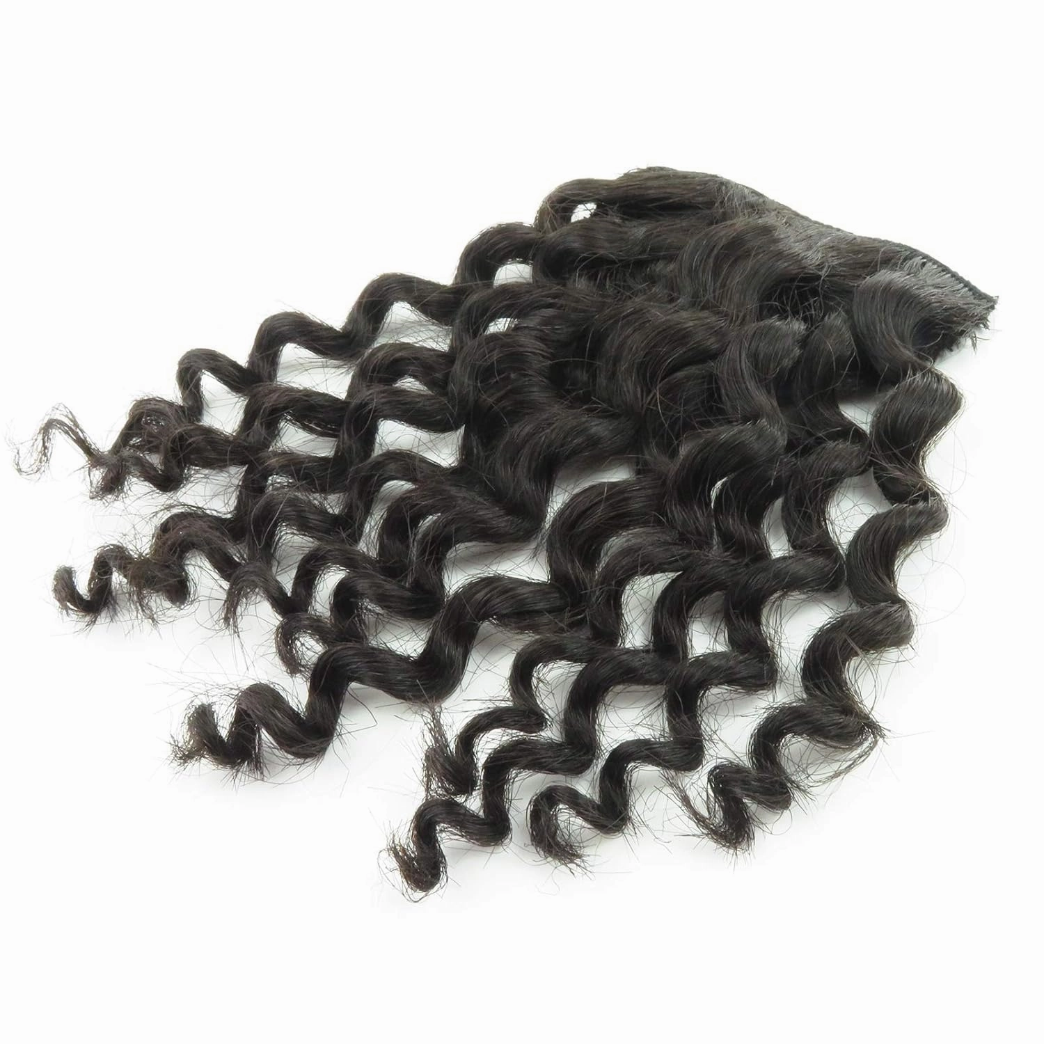 8" Clip on Jerry Curly Hair Bangs Extension 23g Afro Fluffy Clip in Topper 100% Human Hair Front Fringe Hair Pieces 14# Dark Golden Blonde