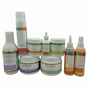 9 Step Essential Kit - Active Carbon Shampoo - Active Carbon Treatment - Nourishing Mask - Fixing Foam - Shea Butter Cream - Rosemary Oil Serum - Pre-Poo - Lamellar Water - Leave-In