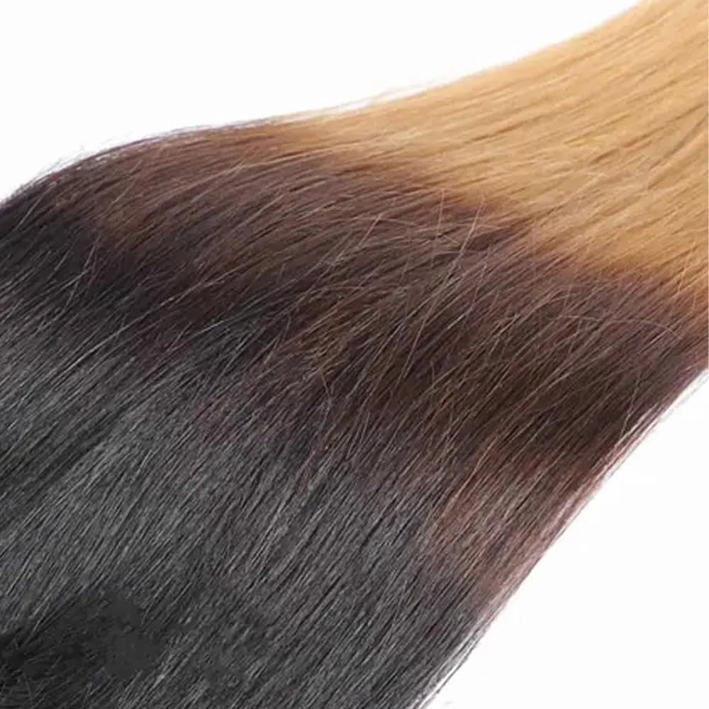 #27 Human Hair Bundles Honey Blonde Straight Human Hair 3 Bundles 10 10 10 inch Three Tone Black To Honey Blonde Bundles