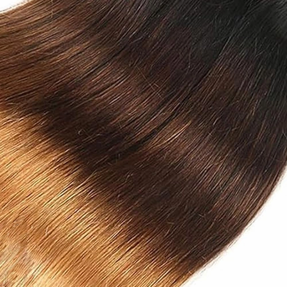 #27 Human Hair Bundles Honey Blonde Straight Human Hair 3 Bundles 10 10 10 inch Three Tone Black To Honey Blonde Bundles