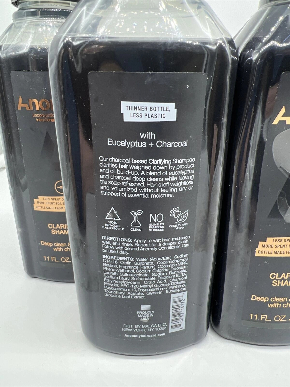 (5) Anomaly Clarifying Shampoo Deep Clean Moisturize Eucalyptus Charcoal 11oz
