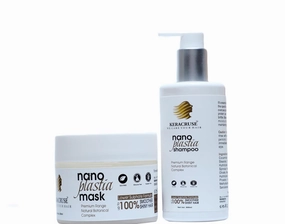 | Nanoplastia Shampoo & Nanoplatsia Mask 300ML 300ML Paraben Silicone and Sulfate Free Shampoo for Dry Damaged Weak and Thin Hair Care, White