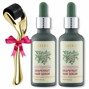 ABERA Advanced Hair Growth Serum – Reduces Hair Shedding & Stimulates Regrowth, Hydrating Scalp Treatment with Grapefruit, 1.69 Fl Oz (2 Boxes Serum   Gift)