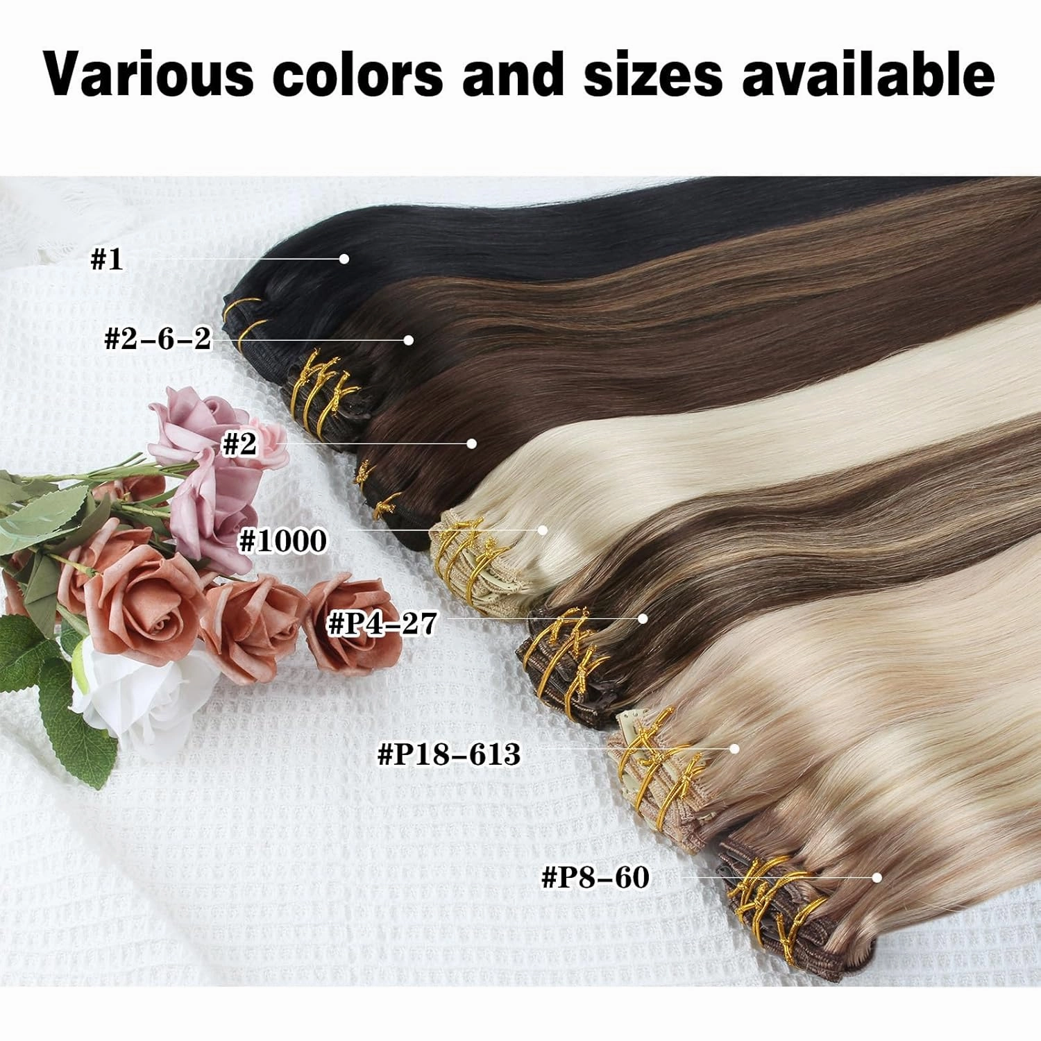 ABH AMAZINGBEAUTY HAIR Clip in Hair Extensions White Blonde 20 Inch Clip in Hair Extensions Human Hair Straight Skin Weft Clip on Real Human Hair #1000 Ice Blonde 8Pcs 120G Double Side Full Head