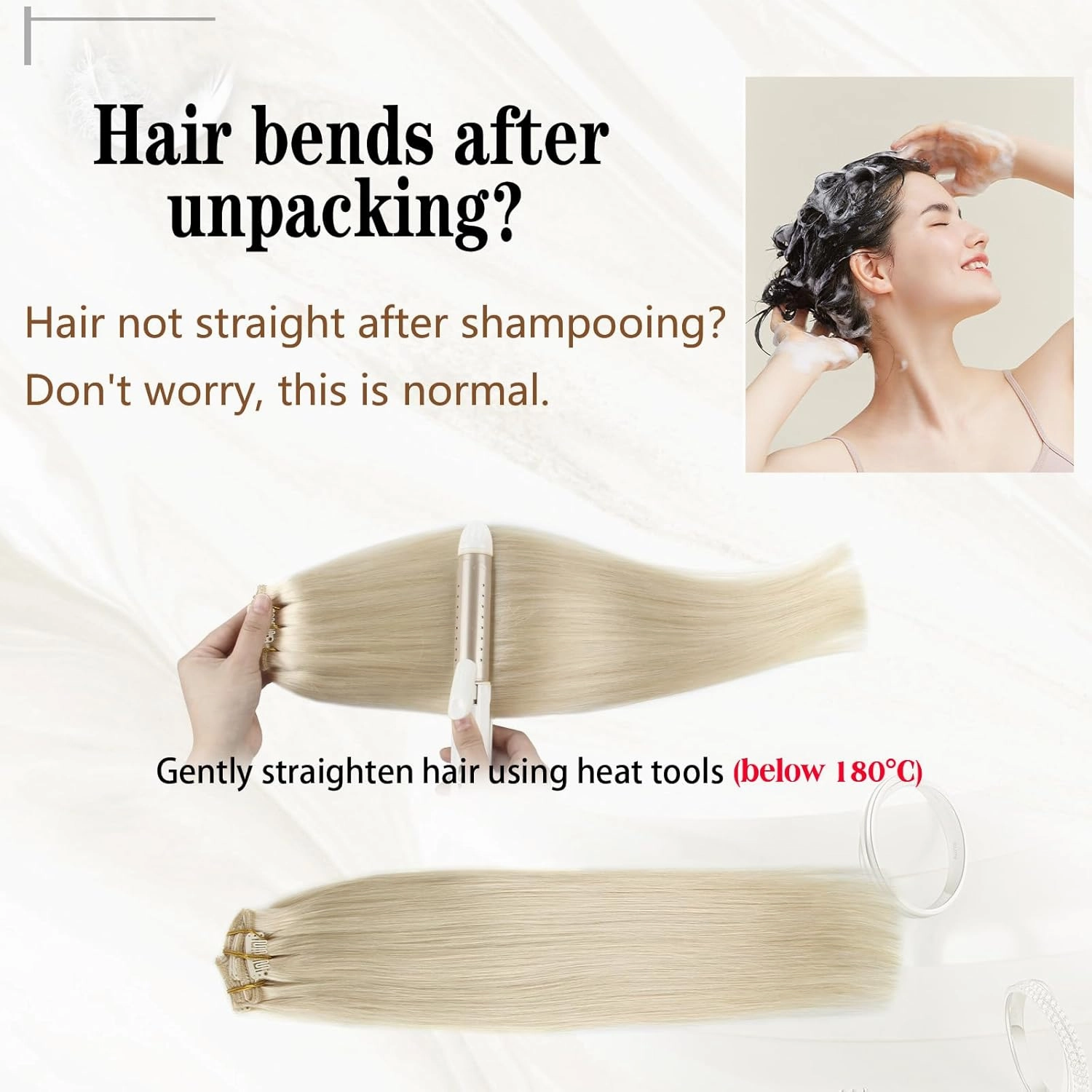 ABH AMAZINGBEAUTY HAIR Clip in Hair Extensions White Blonde 20 Inch Clip in Hair Extensions Human Hair Straight Skin Weft Clip on Real Human Hair #1000 Ice Blonde 8Pcs 120G Double Side Full Head