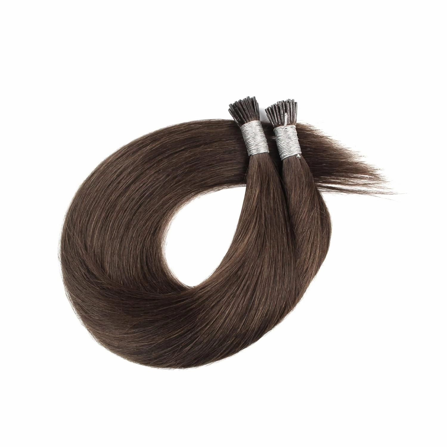 ABH AmazingBeauty Hair I-Tip Hair Extensions Human Hair Color 4 Chocolate Brown Real Human Hair I Tip Hair Extensions 50 Grams 100strands Cold Fusion ITip Human Hair Extensions 14 Inch
