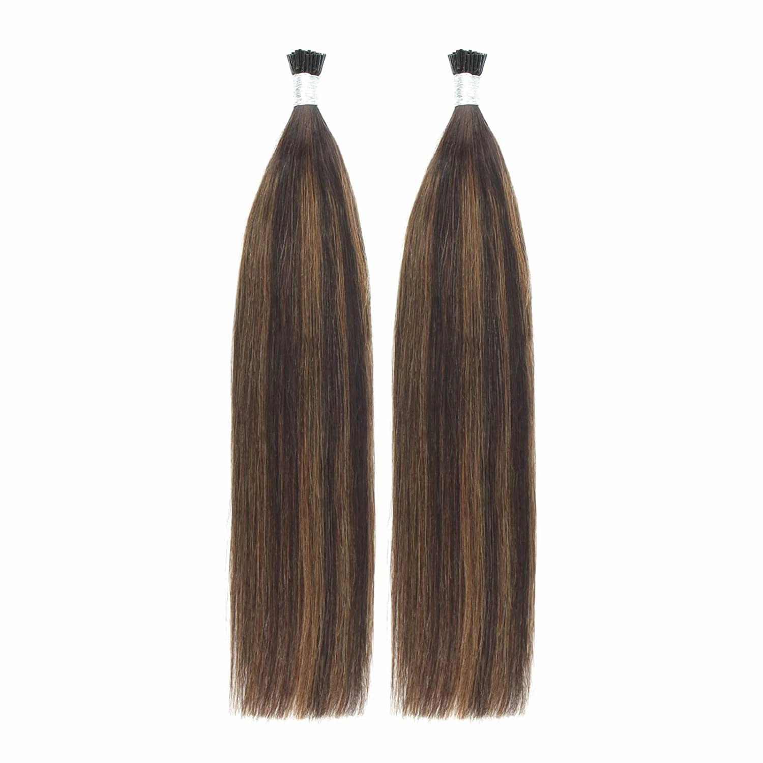 ABH AMAZINGBEAUTY HAIR I Tip Keratin Real Human Hair Extensions Balayage Itip Extensions 14 Inch #2/6/2 Darkest Brown with Chestnut Brown I tips Hair Extensions 100 Strands 50 Grams