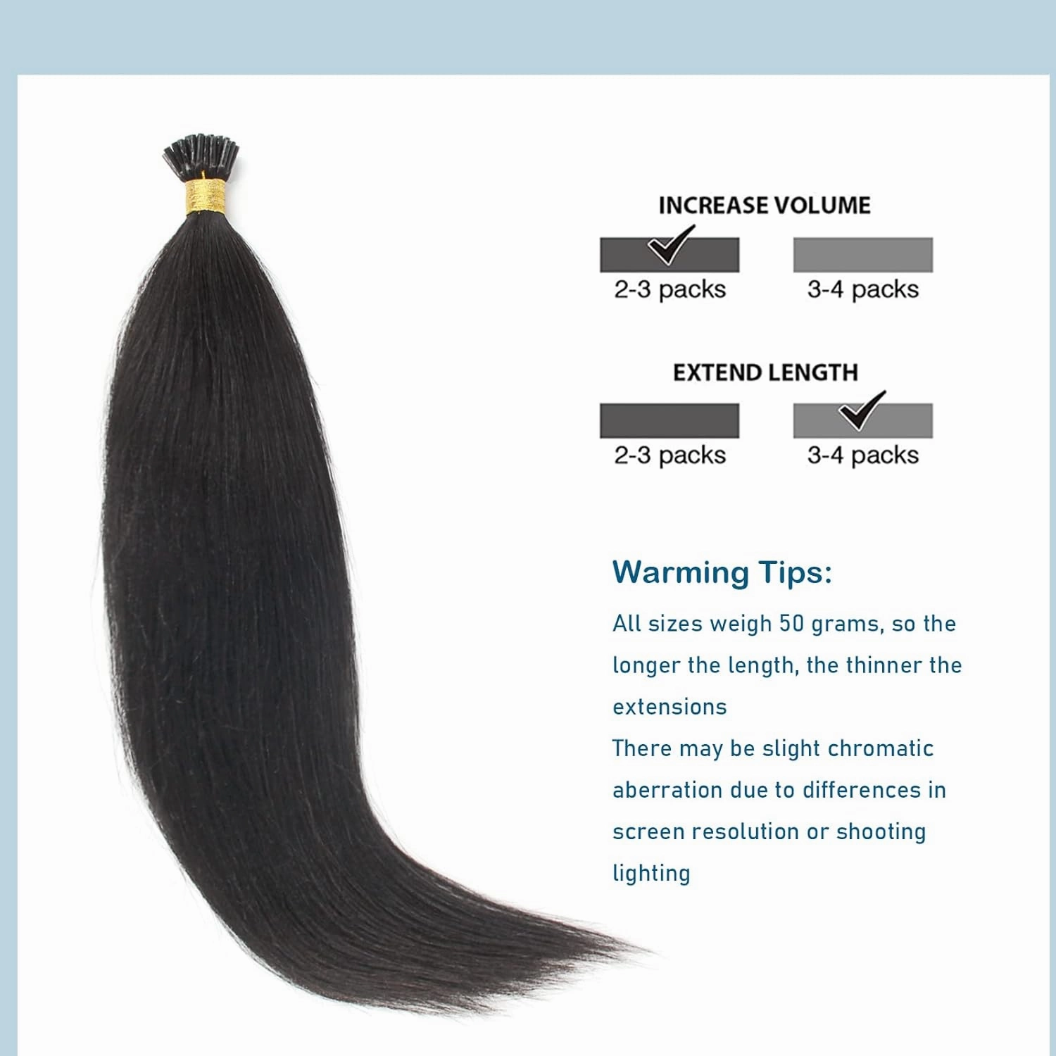 ABH AMAZINGBEAUTY HAIR Yaki Straight Human Hair 22 Inch I Tip Hair Extensions Remy Human Hair Natural Looking Yaki Straight Hair I Tip Extensions Fusion Invisible Hair 50 Gram 1g/s 50 Strands