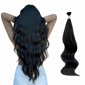 ABH AmazingBeauty Invisible Silky Straight Remy Natural Hair Extensions Tips I Tip Human Hair Straight Jet Black 50g 50strands 22 Inch