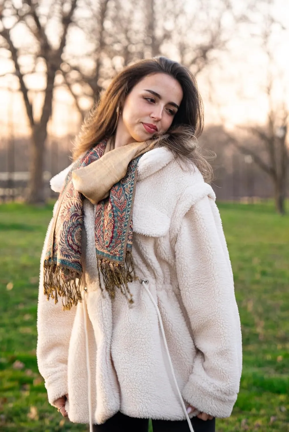 Achillea Reversible Paisley Pashmina Rave Scarf, Shawls and Wraps for Evening Dresses, Exotic Indian Scarves for All Season
