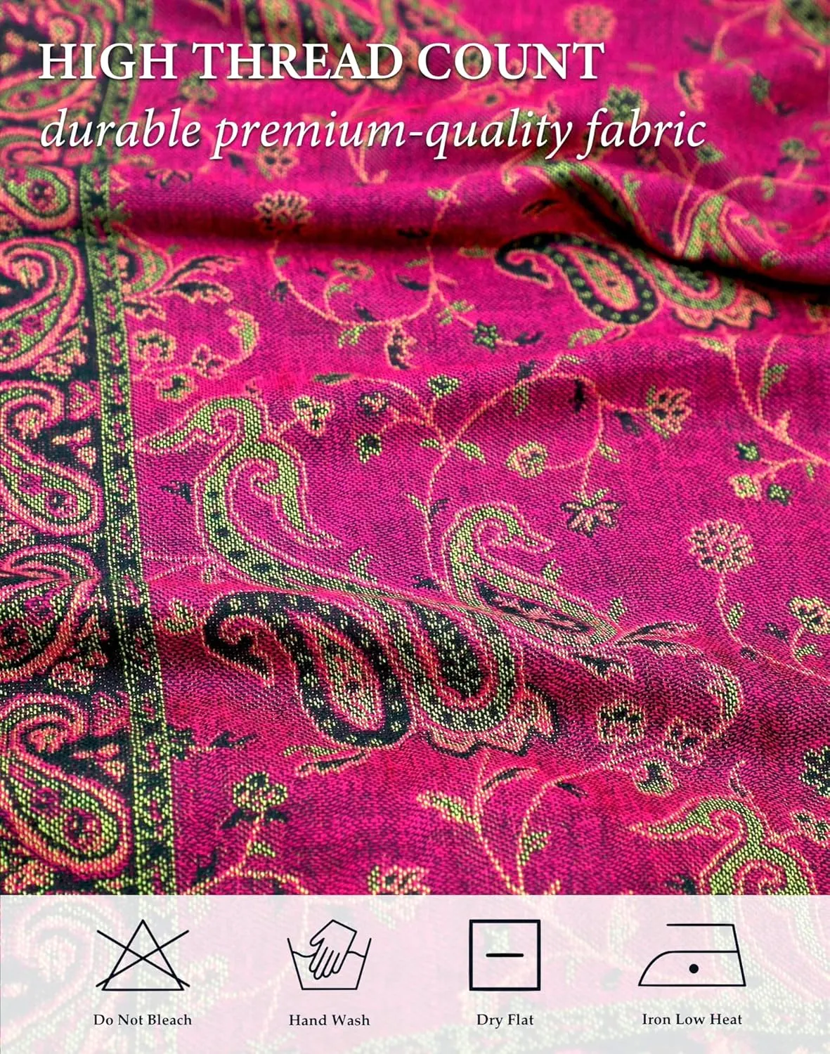 Achillea Reversible Paisley Pashmina Rave Scarf, Shawls and Wraps for Evening Dresses, Exotic Indian Scarves for All Season
