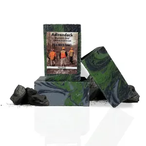 Adirondack Fragrance & Flavor Farm ADK Hunter Bro Unscented Camo Soap Bar, Natural Hunting 3-in-1 Body Wash, Soap Shampoo & Conditioner with Activated Charcoal for Human Scent Removal, 4 Oz