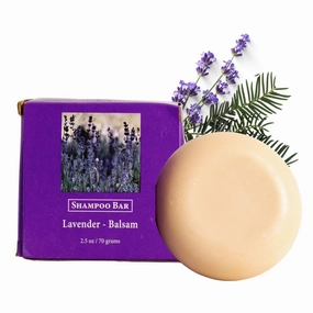 Adirondack Fragrance & Flavor Farm ADK Balsam Lavender Shampoo Bar for Oily Hair & Sensitive Scalp, Essential Oils, Sulfate-Free Plant-Based Vegan & Eco Friendly Solid Hair Cleanser, 2.5 Oz, 70 grams