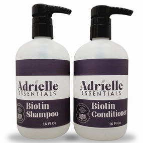 Adrielle Essentials Apples & Eucalyptus Scented Biotin Hair Shampoo and Conditioner Set, 16 Oz Shampoo - 16 Oz Conditioner