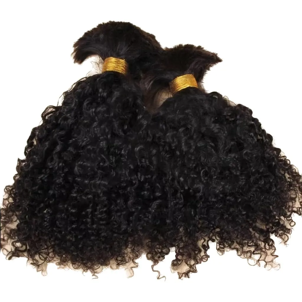 Afro Kinky Bulk Human Hair Extensions 100% Unprocessed Brazilian Virgin Human Hair 14 Inch 300g
