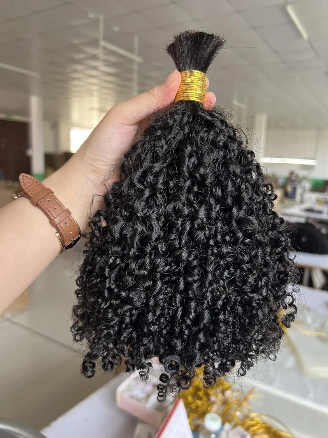 Afro Kinky Bulk Human Hair Extensions 100% Unprocessed Brazilian Virgin Human Hair 14 Inch 300g